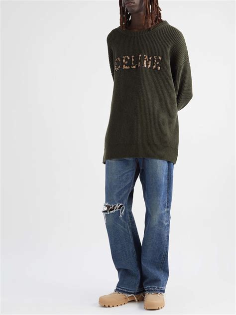 celine sweater in ribbed wool